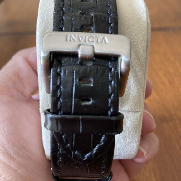 Invicta I-Force Silver Dial Stainless Steel Black Leather Men's Watch 13009 - Picture 3 of 8
